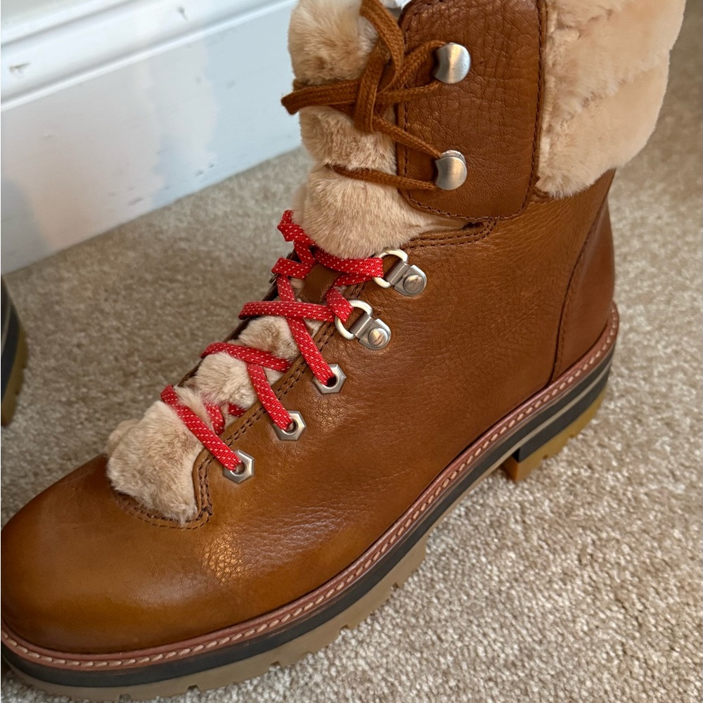 CLARKS Dark Tan Orianna Leather Hiker Boots - Picture 3 of 10